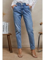 Plume Dżinsy "Timeo" - Tapered fit - w kolorze błękitnym rozmiar: S. Niebieskie jeansy damskie Plume, z podwyższonym stanem. Za 127.35 zł.