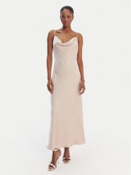 Guess Sukienka wieczorowa W6RK50 WJ732 Beżowy Classic Fit. Brązowe sukienki damskie Guess, l, z aplikacjami, z syntetyku, wizytowe, bez kołnierzyka, bez ramiączek. Za 659.99 zł.