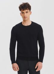 PAKO LORENTE - Sweter męski w kolorze czarnym. Czarne swetry męskie Pako Lorente, na jesień, m, bez wzorów, z bawełny, bez kołnierzyka. Za 249.99 zł.