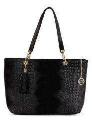 Mia Tomazzi Skórzany shopper bag "Cilento" w kolorze czarnym - 58 x 42 x 14 cm rozmiar: onesize. Czarne shopper bag damskie Mia Tomazzi, z aplikacjami, z materiału, na ramię, bez dodatków. Za 369.82 zł.