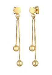 Elli Kolczyki damskie wiszące płytkowe Ball Chain Geo Trend Blogger w srebrze próby 925 Sterling Silver 1 ct Damski. Szare kolczyki damskie Elli, srebrne. Za 314.79 zł.