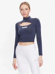 KOSZULKA DAMSKA Z DŁUGIM RĘKAWEM BLUZKA CROP ELLESSE S KOLOR CZARNY. Czarne bluzki sportowe damskie Ellesse, l, bez wzorów, z bawełny, bez ramiączek. Za 110.20 zł.