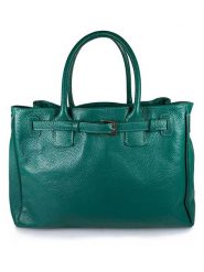 Lia Biassoni Skórzana torebka w kolorze morskim - 38 x 28 x 15 cm rozmiar: onesize. Niebieskie torebki klasyczne damskie Lia Biassoni, bez wzorów, z materiału, bez dodatków. Za 364.56 zł.