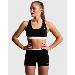 Stanik Fitness Pro 2.0 - Czarny. Czarne biustonosze sportowe damskie NORDICDOTS, bez wzorów, z elastanu. Za 150.00 zł.