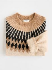 Sweter z moherem i wełną - wielobarwny. Swetry klasyczne damskie Reserved, l, z dzianiny, bez kołnierzyka. Za 299.99 zł.