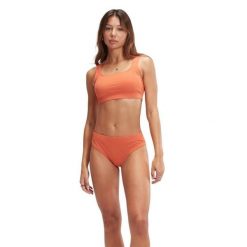 Zestaw bikini Speedo Ribbed Recycled Strapless, rozmiar UK 40. Brązowe bikini damskie Speedo, bez wzorów. Za 232.89 zł.