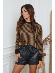 So Cachemire Sweter "Dweg" w kolorze czarno-jasnobrązowym rozmiar: L. Brązowe swetry klasyczne damskie So Cachemire, l, z kaszmiru, bez kołnierzyka. Za 287.84 zł.