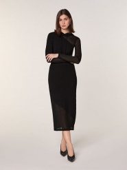 Rodier Wełniana spódnica w kolorze czarno-szarym rozmiar: M. Czarne spódniczki damskie Rodier, m, bez wzorów, z kaszmiru, midi, proste. Za 326.99 zł.