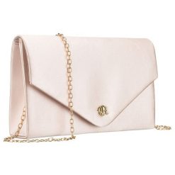 Mała kopertówka damska wykonana z tkaniny syntetycznej w beżowym kolorze - Rovicky. Brązowe torebki wieczorowe ROVICKY, bez wzorów, z syntetyku, eleganckie, bez kołnierzyka, bez ramiączek. Za 43.99 zł.