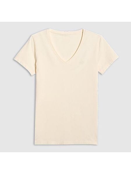 4F Koszulka w kolorze kremowym rozmiar: S. Brązowe bluzki damskie 4f, s, bez wzorów, bez kołnierzyka. Za 39.12 zł.