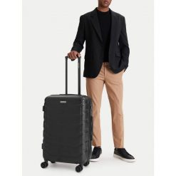 Walizka średnia GINO ROSSI. Czarne walizki męskie Gino Rossi, bez wzorów, średnie. Za 279.99 zł.