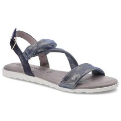 Niebieskie Sandały Tamaris Damskie Wygodne Buty. Niebieskie sandały damskie Tamaris, bez wzorów, ze skóry, bez obcasa. Za 149.00 zł.