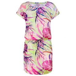 Elegancka letnia sukienka z miękkiej bawełny dla kobiet. Fioletowe sukienki damskie LOF, na lato, m, bez wzorów, z bawełny, eleganckie, bez kołnierzyka, bez ramiączek, sportowe. Za 109.99 zł.