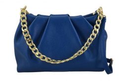 Marszczona listonoszka BARBERINI'S chabrowa 948-30. Niebieskie shopper bag damskie Barberinis, bez wzorów, ze skóry, małe, bez dodatków. Za 269.99 zł.