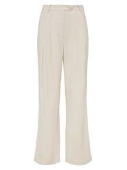 LeGer Spodnie "Edina" w kolorze kremowym rozmiar: 38. Brązowe spodnie materiałowe damskie LeGer, bez wzorów, z materiału, z podwyższonym stanem. Za 140.20 zł.