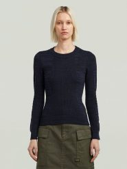 G-Star Sweter w kolorze granatowym rozmiar: XL. Niebieskie swetry klasyczne damskie G-Star, xl, z bawełny, bez kołnierzyka. Za 170.47 zł.