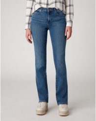 SPODNIE DAMSKIE WRANGLER BOOTCUT MADAGASKAR W28BTX10A 112128237. Spodnie materiałowe damskie Wrangler, bez wzorów, z jeansu. Za 199.99 zł.