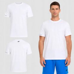 KOSZULKA MĘSKA 4F T-SHIRT BAWEŁNIANY SPORTOWY NA CO DZIEŃ M3322 SS26. Czarne t-shirty sportowe męskie 4f, m, z bawełny, bez ramiączek, na fitness i siłownię. Za 181.97 zł.