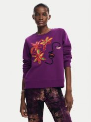 Desigual Bluza Lady 24WWSK16 Fioletowy Regular Fit. Fioletowe bluzy bez kaptura damskie Desigual, xl, z bawełny. Za 229.99 zł.
