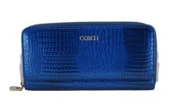 Portfel skórzany CONTI granatowy 111-A-4. Niebieskie portfele damskie bez wzorów, ze skóry. Za 159.99 zł.