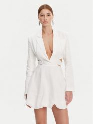 BARDOT Sukienka letnia 59860DB Biały Regular Fit. Białe sukienki damskie BARDOT, na lato, bez wzorów, ze lnu, bez kołnierzyka, bez ramiączek. Za 639.99 zł.
