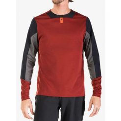 Bluza rowerowa męska Fox Defend LS Jersey. Czerwone bluzy bez kaptura męskie FOX, bez wzorów, z jersey, sportowe, bez kołnierzyka, bez ramiączek. Za 287.99 zł.