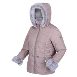 Kurtka turystyczna damska Willabella zimowa. Fioletowe kurtki damskie Regatta, na zimę, bez wzorów, z puchu, bez kaptura. Za 238.65 zł.