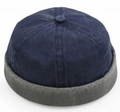 Czapka Dokerka, Granatowa, Szara Wiosenno-Letnia, Jesienna, Hipsterska. Niebieskie czapki męskie Pako Jeans, na jesień, bez wzorów, z bawełny. Za 49.00 zł.