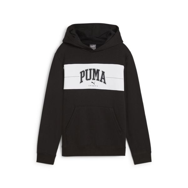 Młodzieżowa bluza z kapturem PUMA SQUAD PUMA Black. Czarna bluzy sportowe damskie Puma, m, bez wzorów, z dzianiny, bez ramiączek, z kapturem. Za 140.99 zł.