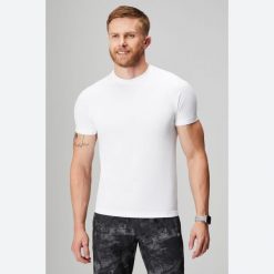 FABLETICS Koszulka Męska Sportowa Treningowa Bezszwowa Training Day. Białe t-shirty sportowe męskie FABLETICS, l, z materiału, bez ramiączek, na fitness i siłownię. Za 219.99 zł.