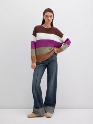 MAVI Sweter w kolorze brązowo-fioletowo-oliwkowym rozmiar: S. Brązowe swetry klasyczne damskie MAVI, s, z bawełny, bez kołnierzyka. Za 129.95 zł.