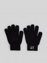 4F Rękawiczki dzianinowe dziecięce - czarne S/M. Czarne rękawiczki dziecięce 4f, z dzianiny, bez ramiączek. Za 39.99 zł.