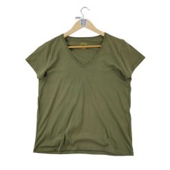 Second life - Krótki rękaw Damska koszulka Khaki - Jak nowy. Zielone bluzki sportowe damskie Ralph Lauren, bez kołnierzyka, bez ramiączek. Za 97.25 zł.