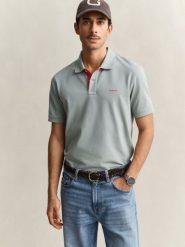 Gant koszulka polo Mężczyźni Bawełna zielony, M. Zielone koszulki polo męskie Gant, m, bez wzorów, z bawełny, bez ramiączek. Za 279.95 zł.