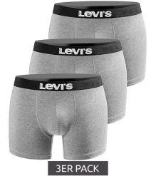 Bokserki majtki męskie Levi's Boxers 3-Pack. Szare bokserki męskie Levi's, bez wzorów, z bawełny. Za 99.00 zł.