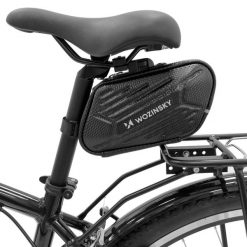 Wodoodporna torba rowerowa Wozinsky 1,5L - Czarna. Czarne torebki klasyczne damskie Wozinsky, bez wzorów, z materiału, bez dodatków. Za 95.60 zł.