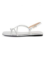 Loft37 Skórzane sandały "Ocean Blue" w kolorze srebrnym rozmiar: 35. Szare sandały damskie loft37, bez wzorów, bez obcasa. Za 304.99 zł.