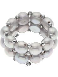 Mitzuko Pierścionek z pereł w kolorze srebrnym rozmiar: onesize. Szare pierścionki damskie Mitzuko, z perłą, srebrne. Za 104.45 zł.