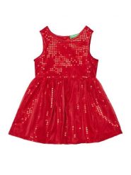 United Colors Of Benetton Sukienka codzienna 42R4GV01Z Czerwony Regular Fit. Czerwone sukienki dziewczęce United Colors Of Benetton, bez wzorów, z syntetyku, bez ramiączek. Za 89.99 zł.