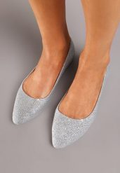 Srebrne Balerinki Nesonice. Szare baleriny damskie Born2be, bez wzorów, bez obcasa, na płaskiej podeszwie. Za 69.99 zł.