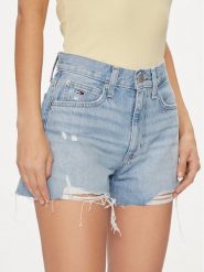 Tommy Jeans Szorty jeansowe DW0DW17641 Niebieski Slim Fit. Niebieskie szorty damskie Tommy Jeans, bez wzorów, z bawełny. Za 339.99 zł.