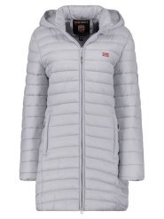 Geographical Norway Płaszcz pikowany "Atika" w kolorze jasnoszarym rozmiar: XXL. Szare płaszcze damskie Geographical Norway, xxl, bez wzorów. Za 158.10 zł.