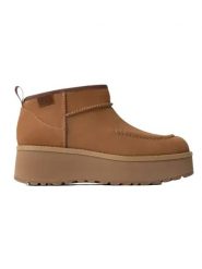 UGG Skórzane botki "Cityfunc Ultra Mini" w kolorze jasnobrązowym rozmiar: 40. Brązowe botki damskie Ugg, z materiału, bez obcasa, na platformie, bez zapięcia. Za 636.92 zł.