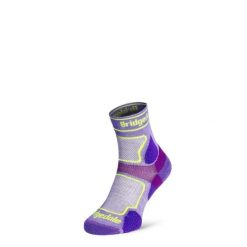 Skarpety do biegania Bridgedale UL T2 COOLMAX 3/4 LD. Fioletowe skarpetki damskie Bridgedale, bez wzorów, z elastanu. Za 88.99 zł.