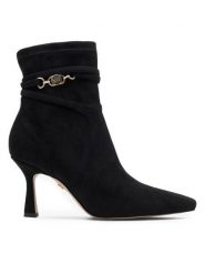 Nine West Botki LUBENA ZL23003CC Czarny. Czarne botki damskie Nine West, z syntetyku, bez obcasa, na szpilce, bez zapięcia. Za 279.99 zł.