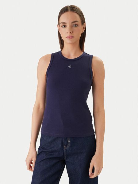 Calvin Klein Jeans Top LV047F232G Fioletowy Slim Fit. Fioletowe topy damskie Calvin Klein Jeans, m, bez wzorów, z jeansu, bez ramiączek. Za 169.99 zł.