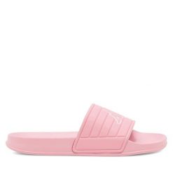 Klapki Kappa. Czerwone klapki damskie Kappa, bez wzorów, bez obcasa. Za 79.99 zł.