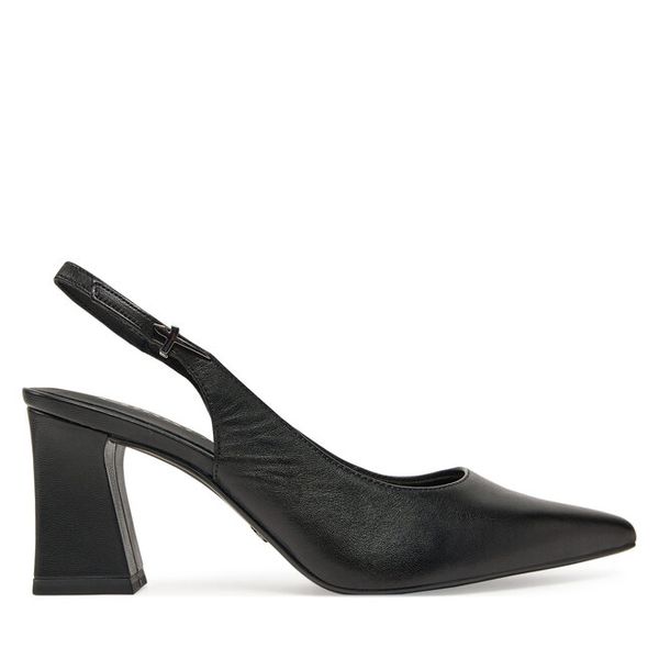 Sandały Tamaris. Czarne sandały damskie Tamaris, bez wzorów, bez obcasa, na słupku. Za 289.99 zł.