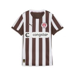 Damska koszulka domowa FC St. Pauli 25/26 PUMA Espresso Brown White. Białe bluzki damskie Puma, m, bez wzorów, sportowe, bez kołnierzyka, bez ramiączek. Za 399.00 zł.