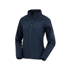 Damska kurtka z recyklingu Result Softshell. Niebieskie kurtki damskie RESULT, bez wzorów, z softshellu, bez kaptura. Za 161.50 zł.